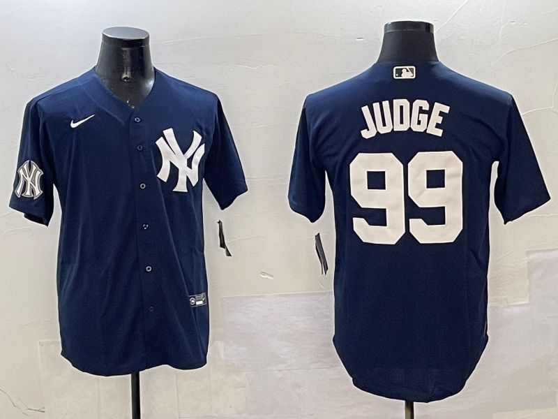 Men New York Yankees #99 Judge Drak Blue Game 2025 Nike MLB Jersey style 4